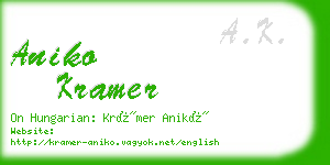 aniko kramer business card